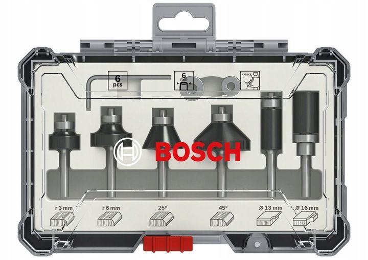 Bosch Zestaw 6 Frezów Do Drewna Chwyt 6mm