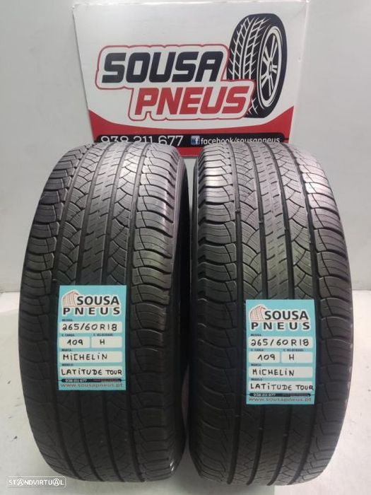 2 pneus semi novos 265-60r18 michelin - oferta dos portes
