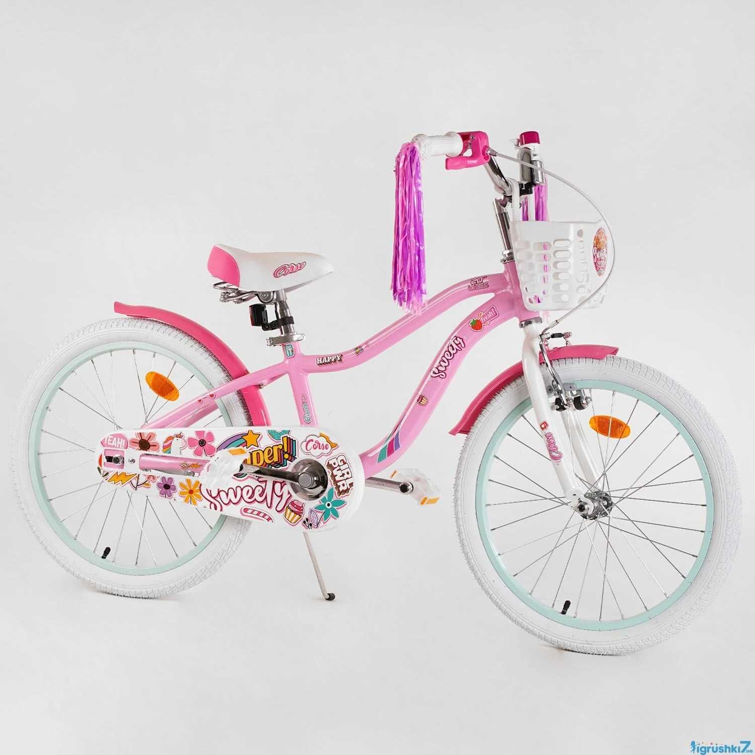 Стильный детский велосипед для девочек 20" Corso Sweety