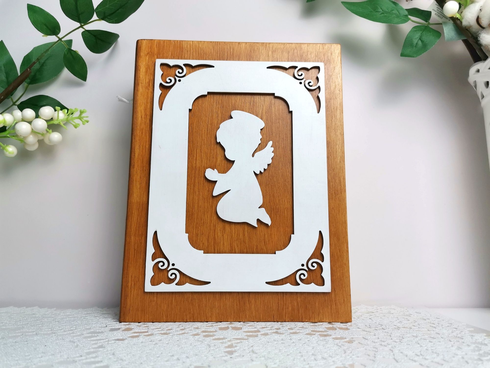 Pamiątka Pierwszej Komunii Św. Biblia pudełko drewno księga handmade