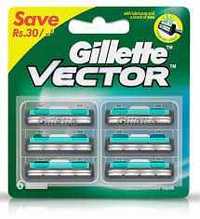 Кассеты (Сменные Картриджи)  для бритья Gillette Vector (Slalom+) 6 шт