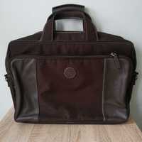 ECCO брендовая деловая сумка кожа+текстиль