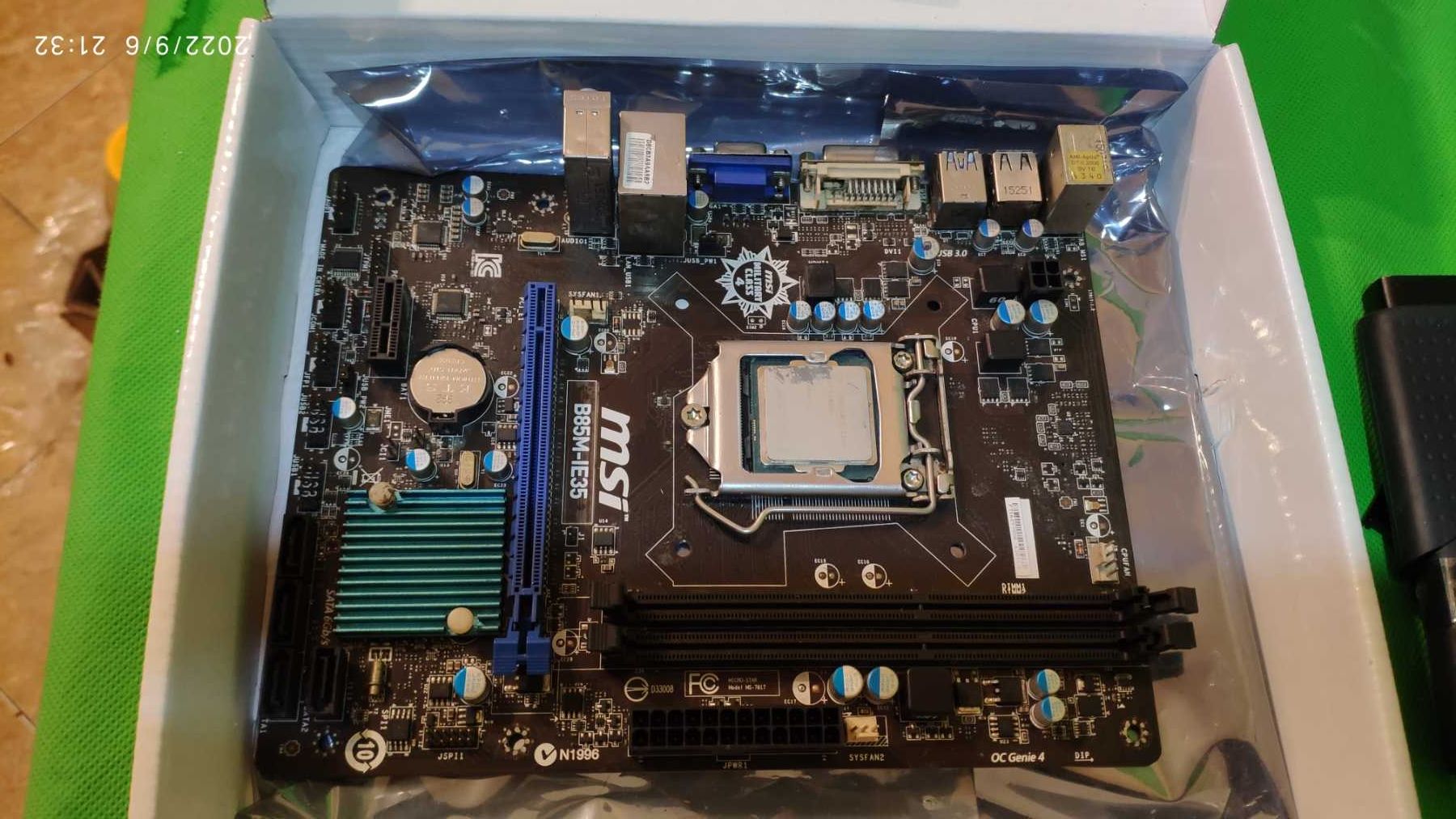 Материнская плата MSI B85M-iE35 s1150, B85 + Celeron g1820