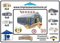 Namioty imprezowe handlowe głośnik grill bemary warniki ławy kostkarka