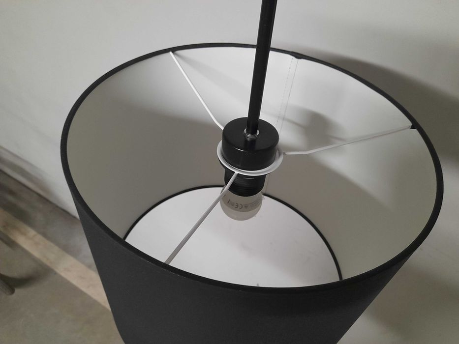 Lampy sufitowe komplet 3szt czarne materiałowe