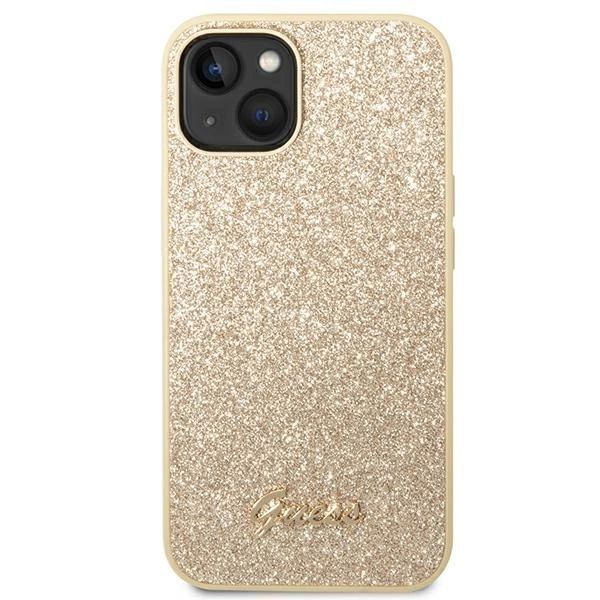 Etui Guess Glitter Script Na Iphone 14 Plus - Złote