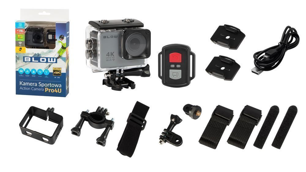 Kamera sportowa Blow Pro4U 4K Wi-Fi + wodoodporna obudowa + pilot