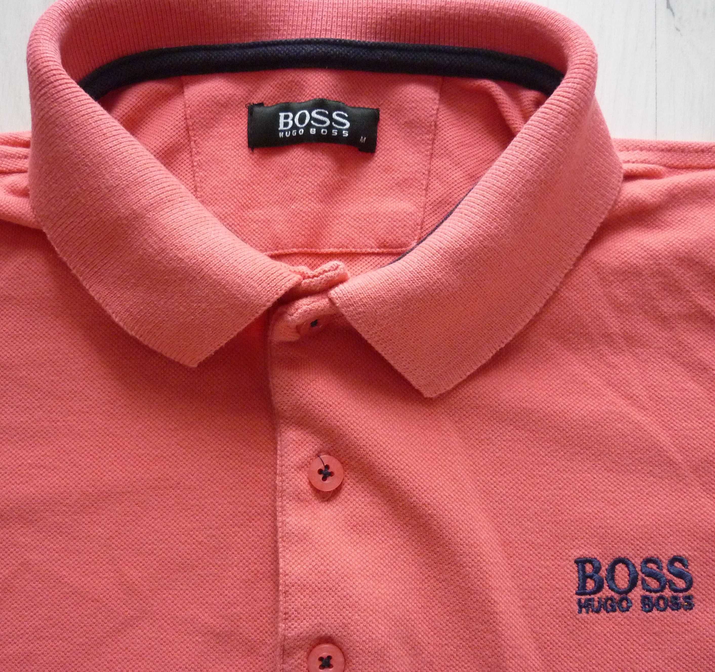 Piękna męska koszulka polo HUGO BOSS rozmiar M różowa wysyłka gratis!