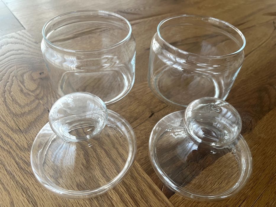 2x słoje szklane Pojemnik z pokrywką słoik apteczny dekoracja Vintage