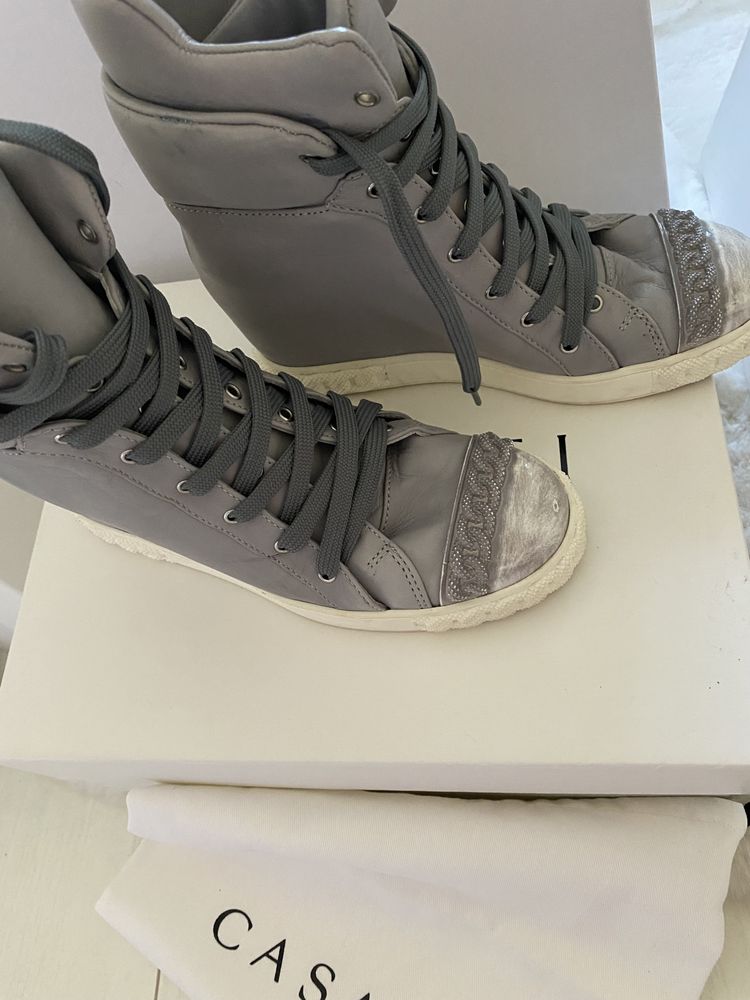 Buty sneakersy Casadei szara skora