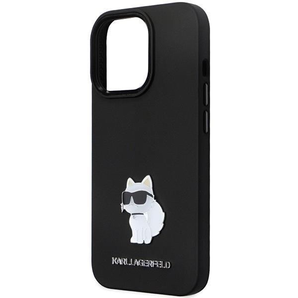 Etui Karl Lagerfeld Silicone Choupette Metal Pin dla iPhone 14 Pro