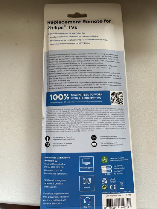 Pilot uniwersalny do telewizora Philips