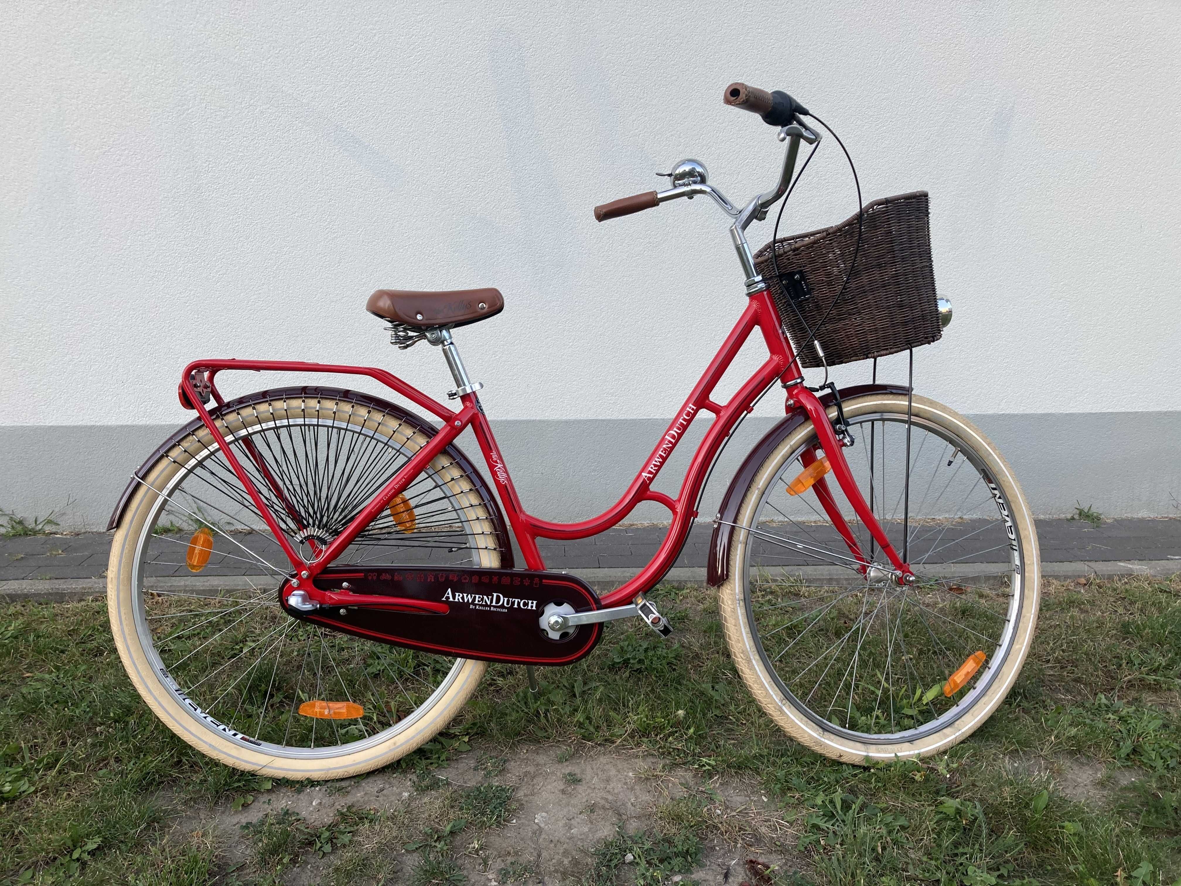 Kellys Arwen Dutch Red, rower miejski damski czerwony + akcesoria
