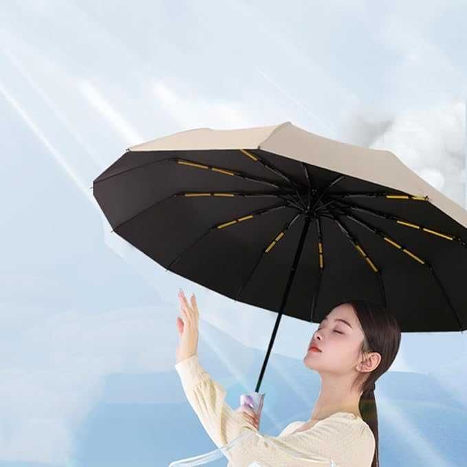 Składany Parasol MAIBAR Automatyczny 24 Żebra Wodoodporny UV Beżowy