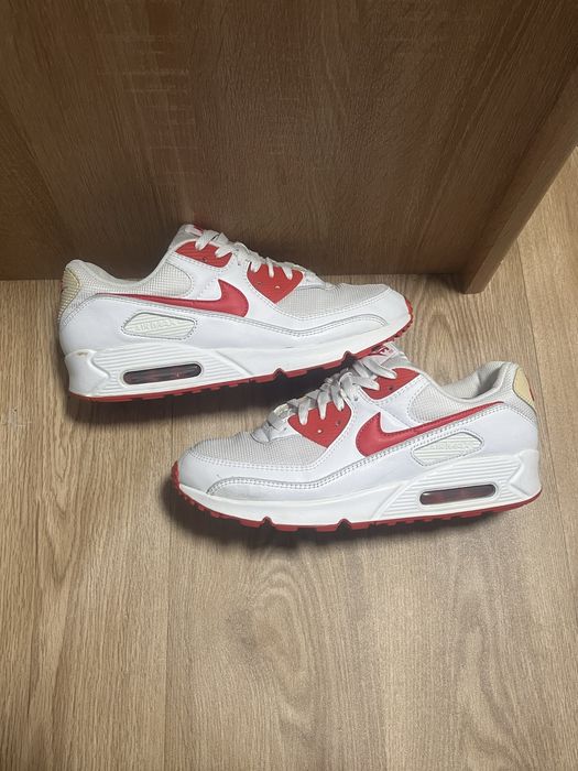 Кросівкм Nike Air Max 90 White/ Hyper Red-Black 44р