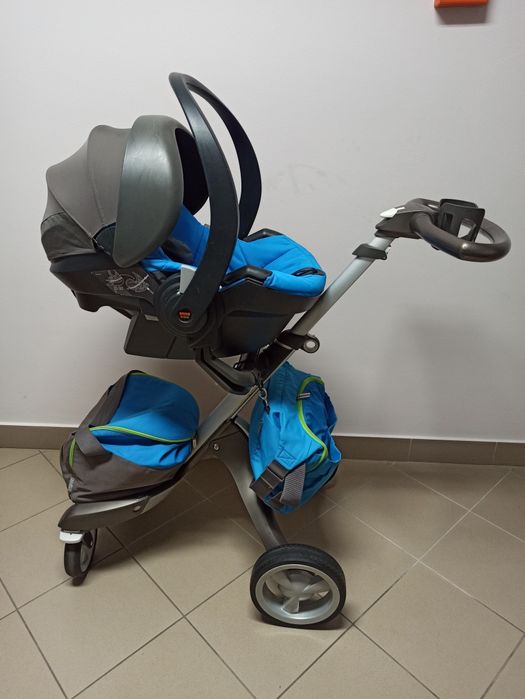 Wózek 3w1 Stokke Xplory V4 DUŻY ZESTAW / DODATKI