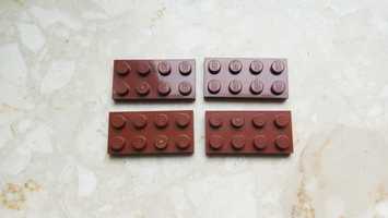 Lego 3020 płytka konstrukcyjna 2x4 brązowa, 4 szt