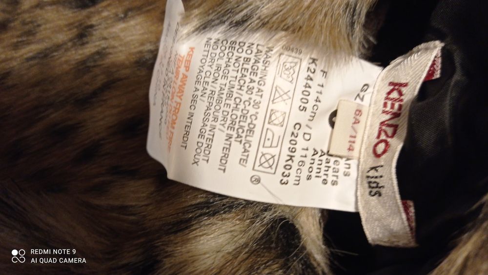 Casaco comprido KENZO de menina dupla face