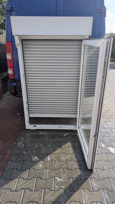 KR HAUS okno 99x172 roletą zewnętrzna używane okna drzwi POZNAŃ