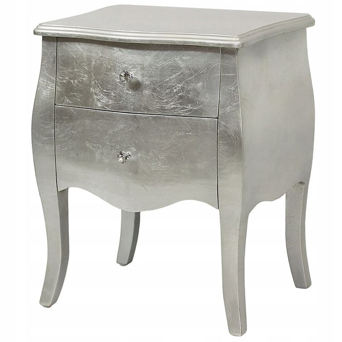 Stolik nocny szafka komoda srebrna