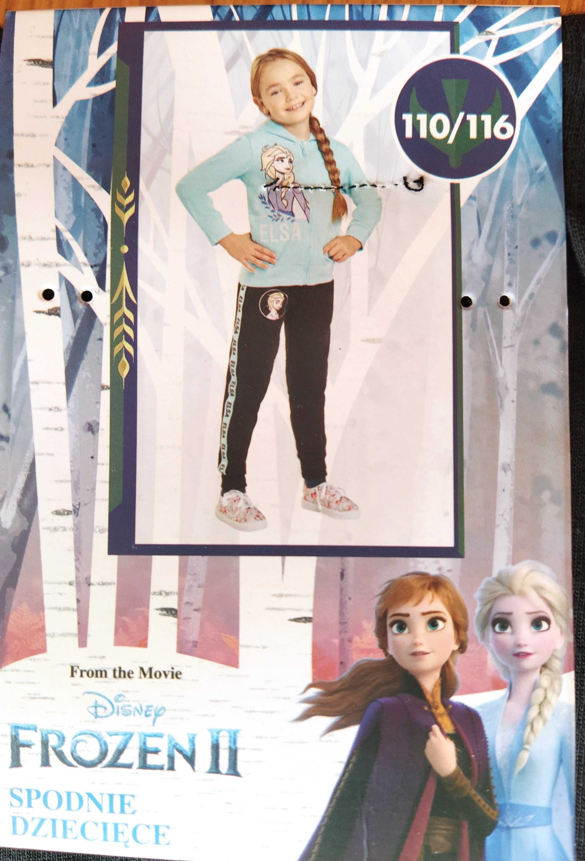 Spodnie dresowe dziewczęce sportowe Frozen 110/116 - nowe