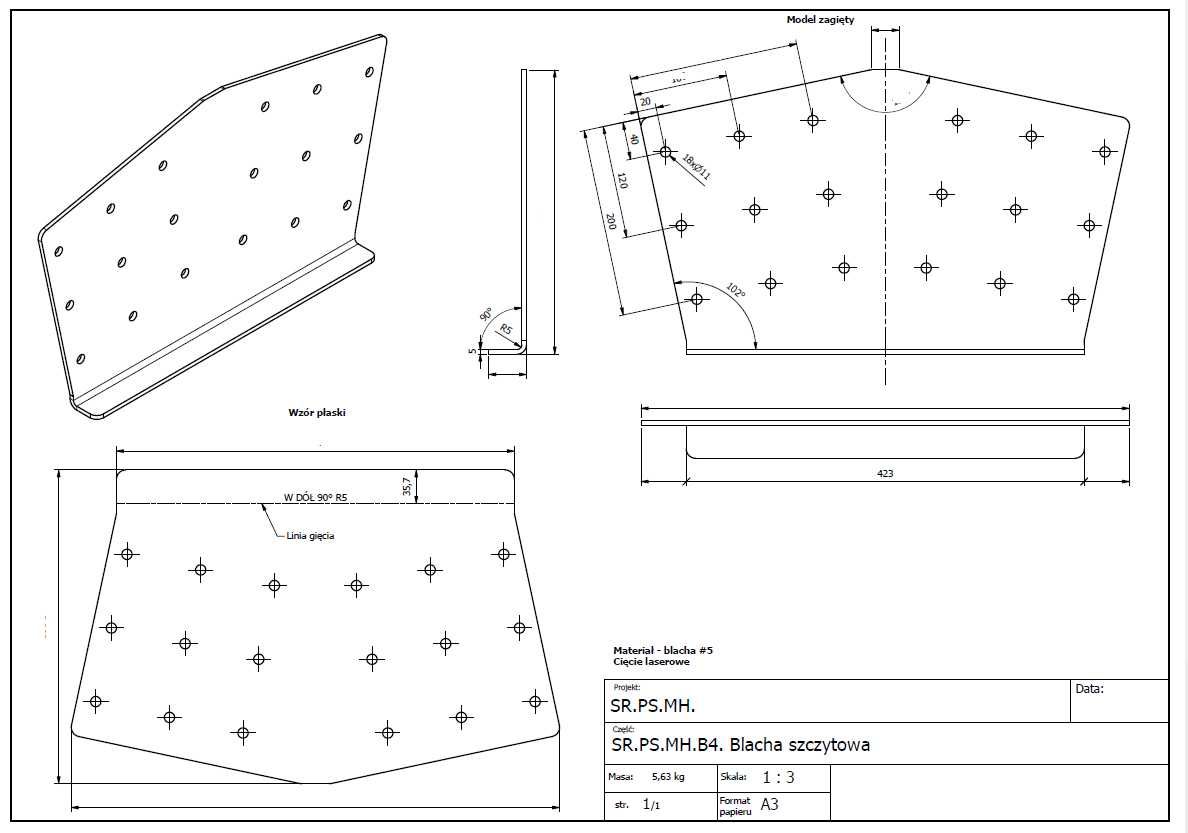 Projekt garaż, hala, magazyn szybka produkcja - montaż 6x9x3 ,  54m2