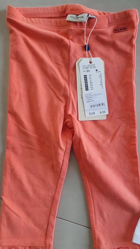 Legginsy Tom Tailor 86 nowe + H&M HM 86 w kropki grochy