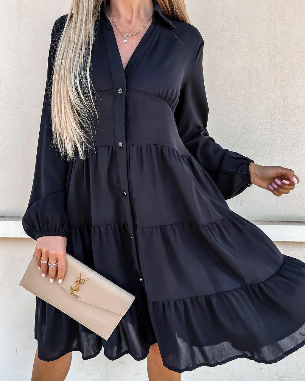 Жіночна сукня - софт (чорний, малина)