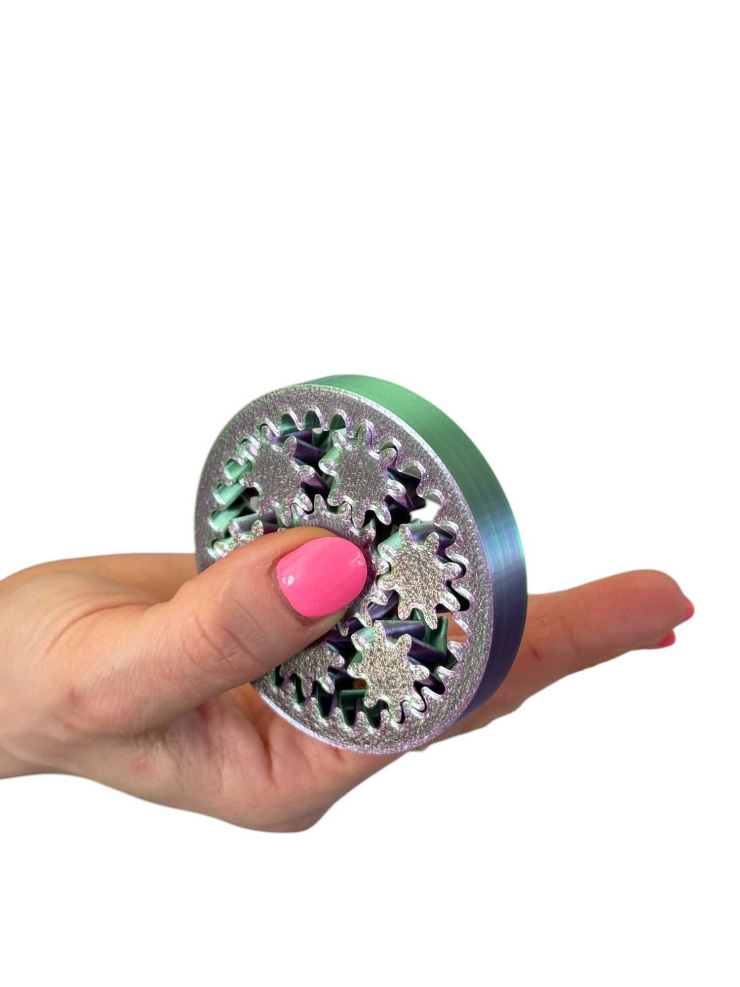 Świetna zabawka antystresowa ruchome zębatki, Fidget 75 mm, druk 3D