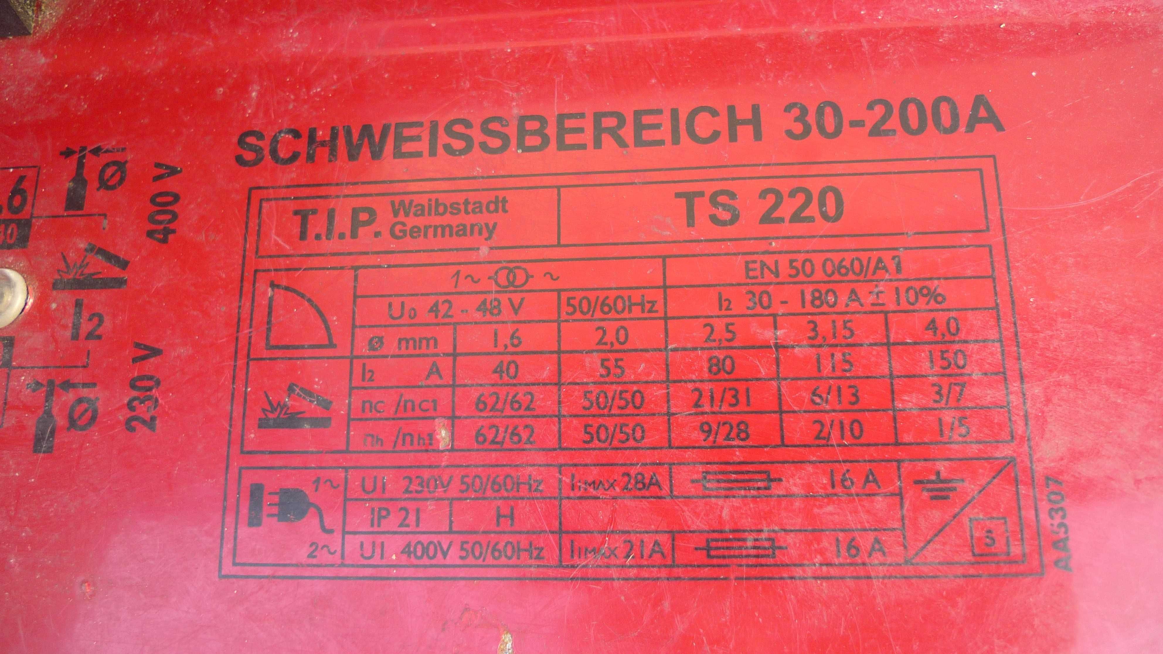 Spawarka transformatorowa T.I.P. Technik + Kompetenz 220/400V