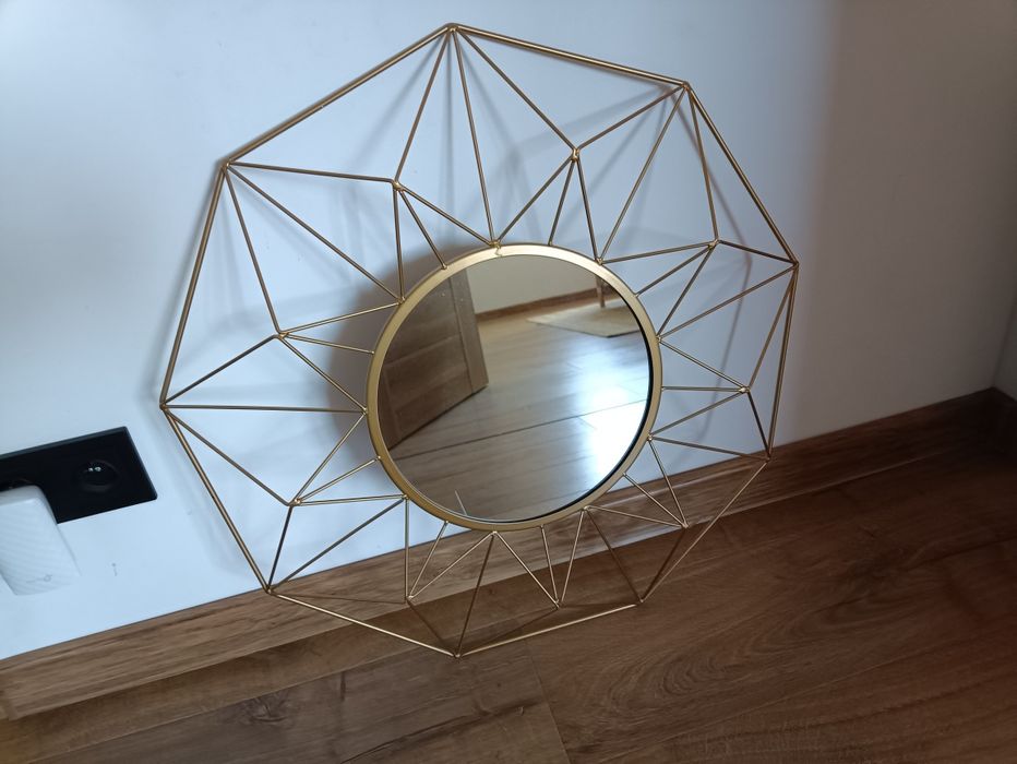 Złote lustro, diamond, loft