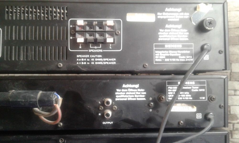 Stara Wieża SIEMENS 3 Segmenty Kaseta Wzmacniacz Radio Tuner HiFi PRL