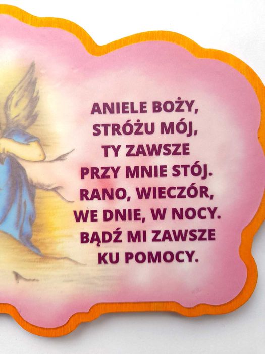 Obraz na deseczce Anioł Stróż modlitwa chrzest komunia prezent Aniele