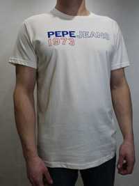 Pepe Jeans t-shirt koszulka off white L