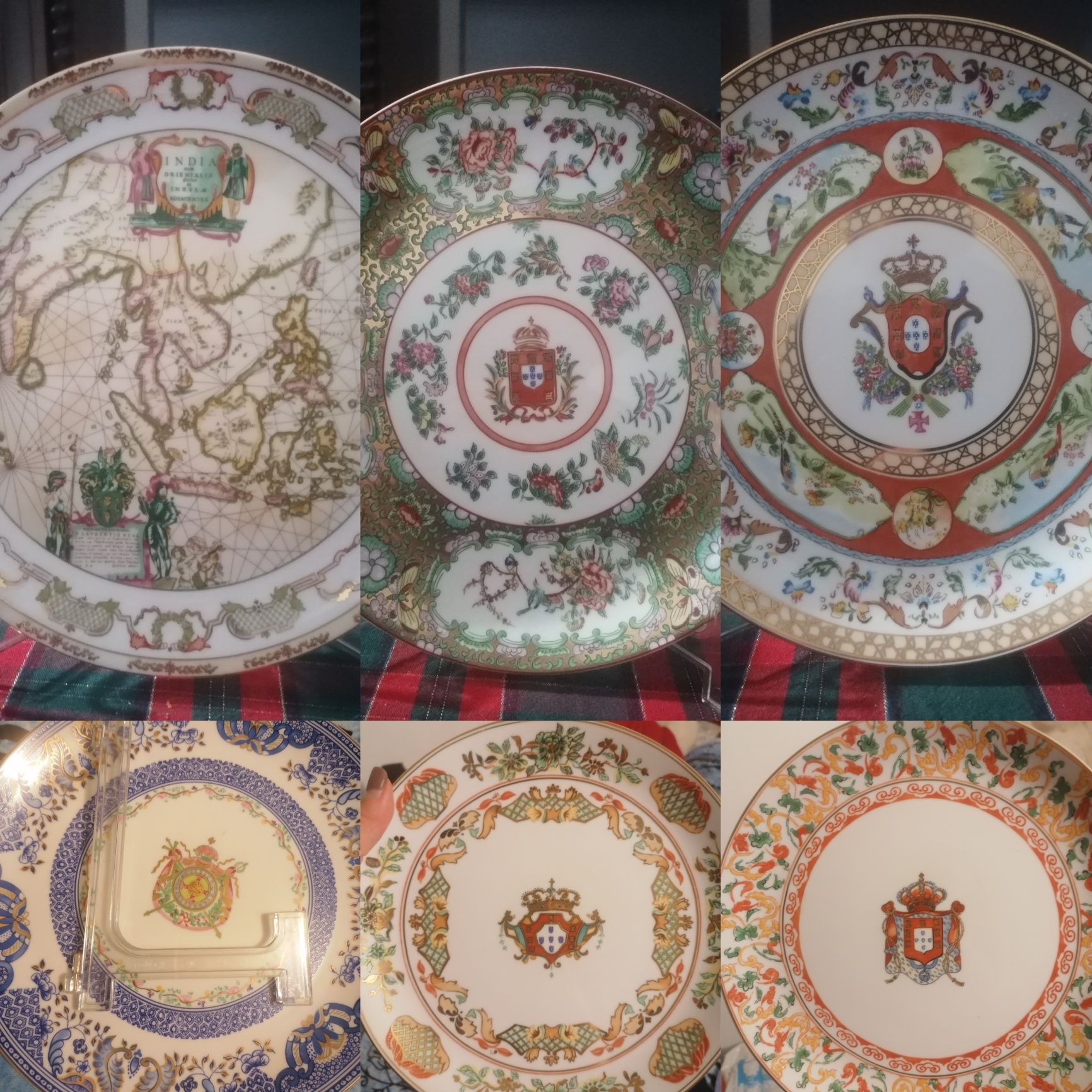 Colecção Pratos de porcelana banhados a ouro