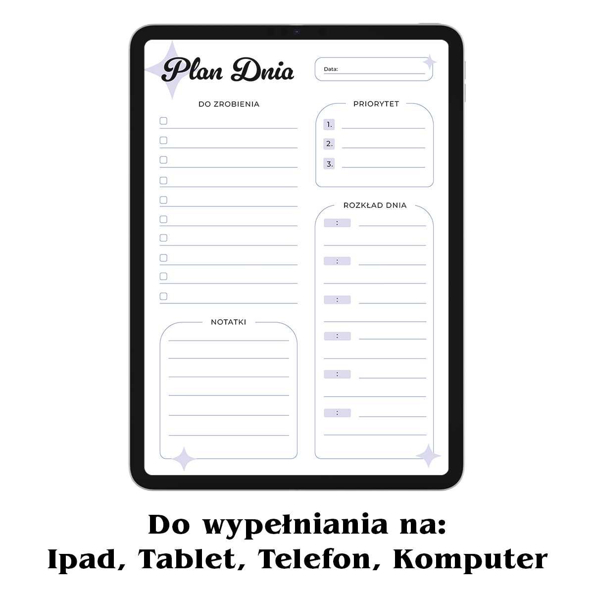 Planner na codzień, zarządzanie dniem, notes, lista do zrobienia - pdf