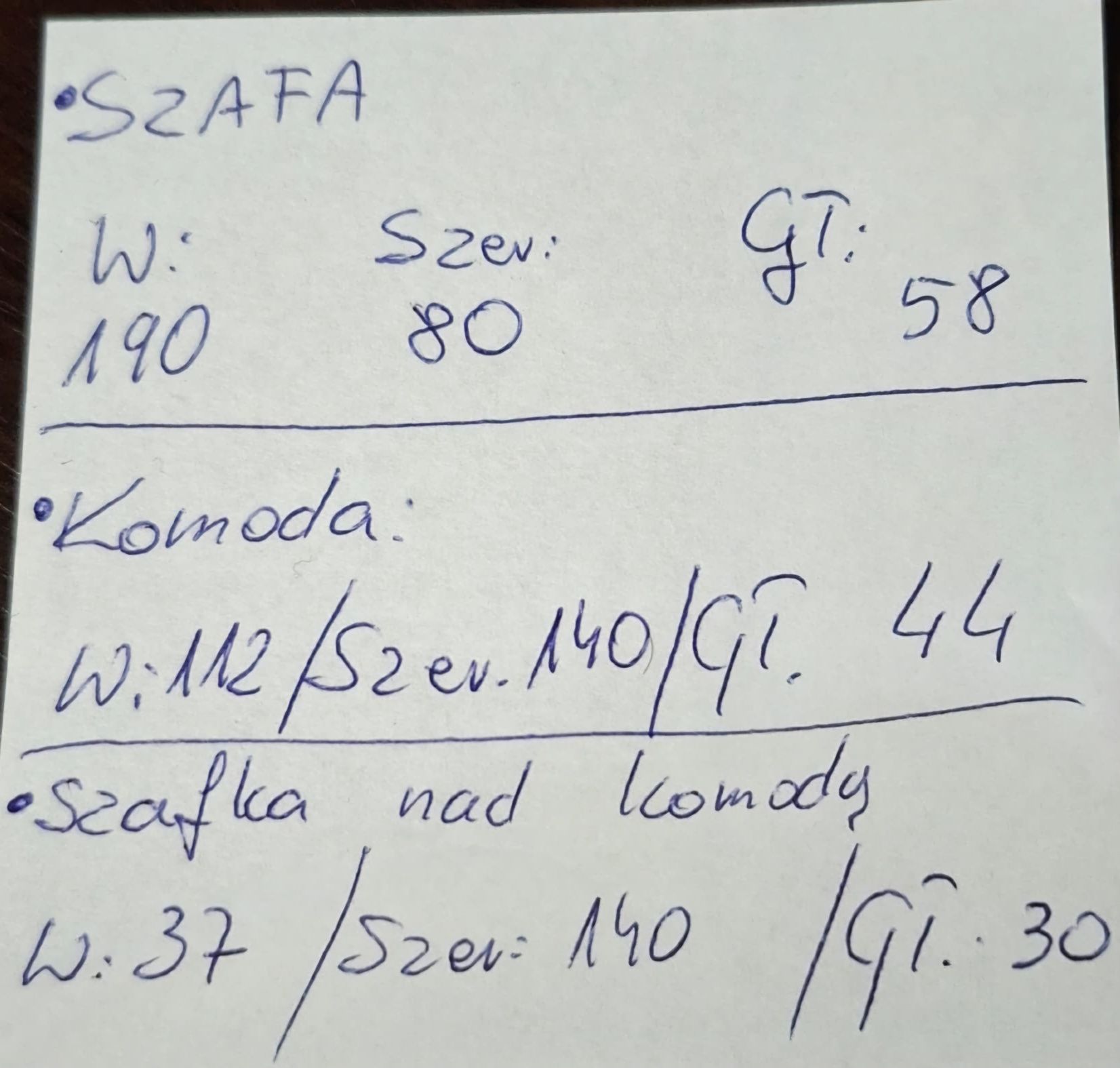 Zestaw mebli pokojowych