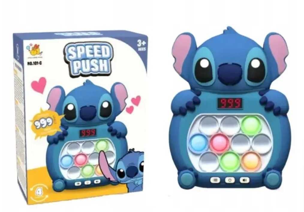 Pop it GRA Elektroniczna ZRĘCZNOŚCIOWA Antystresowa STITCH z EKRANEM