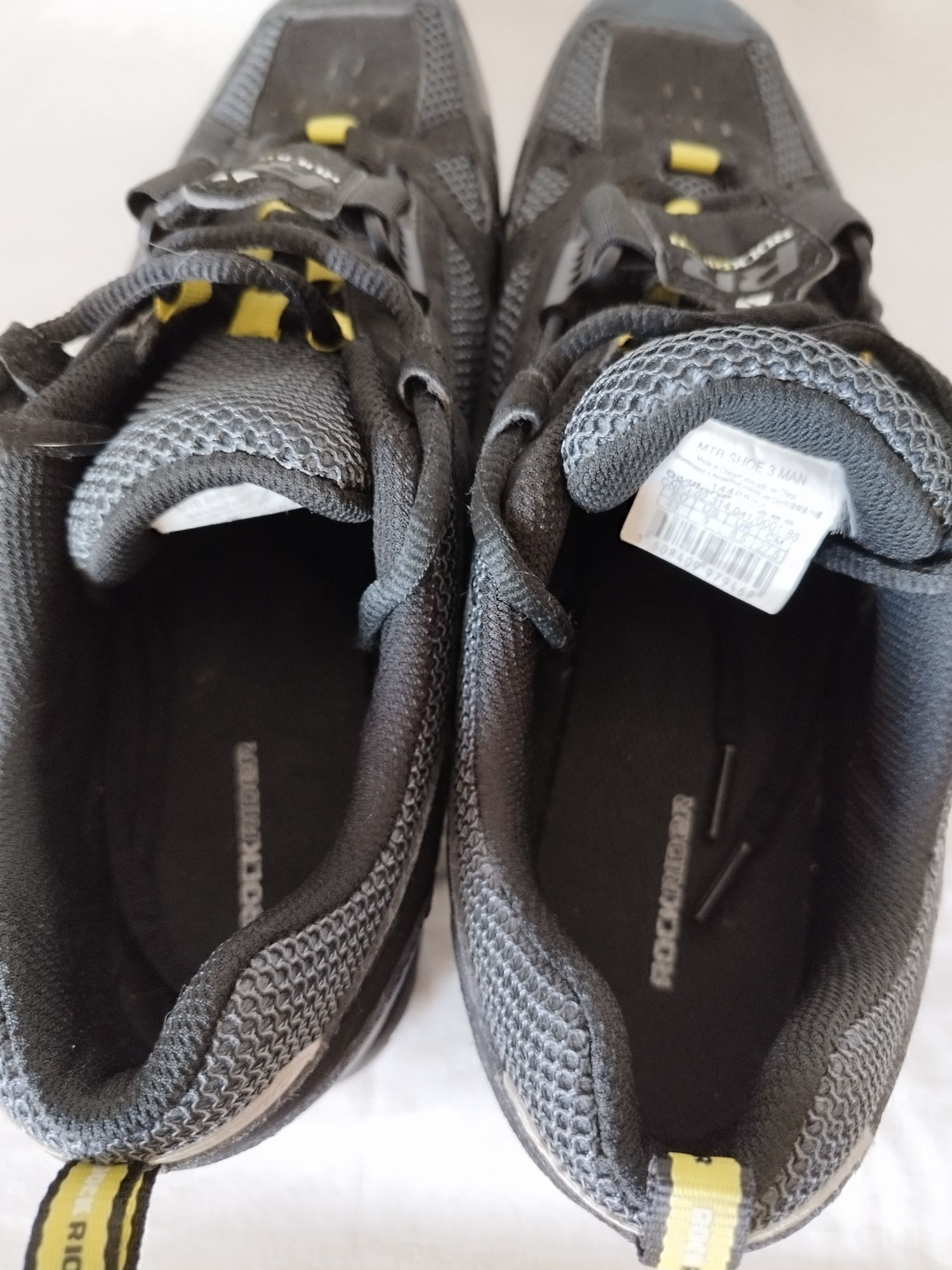 Sapatilhas ciclismo rockrider preto amarelo tamanho 43