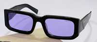Prada symbole okulary przeciwsłoneczne miejskie czarne fioletowe