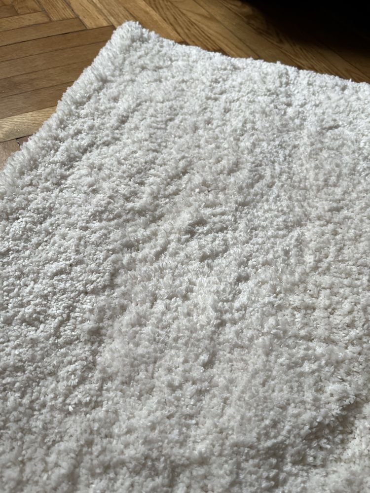 Biały dywan shaggy owieczka 160x200