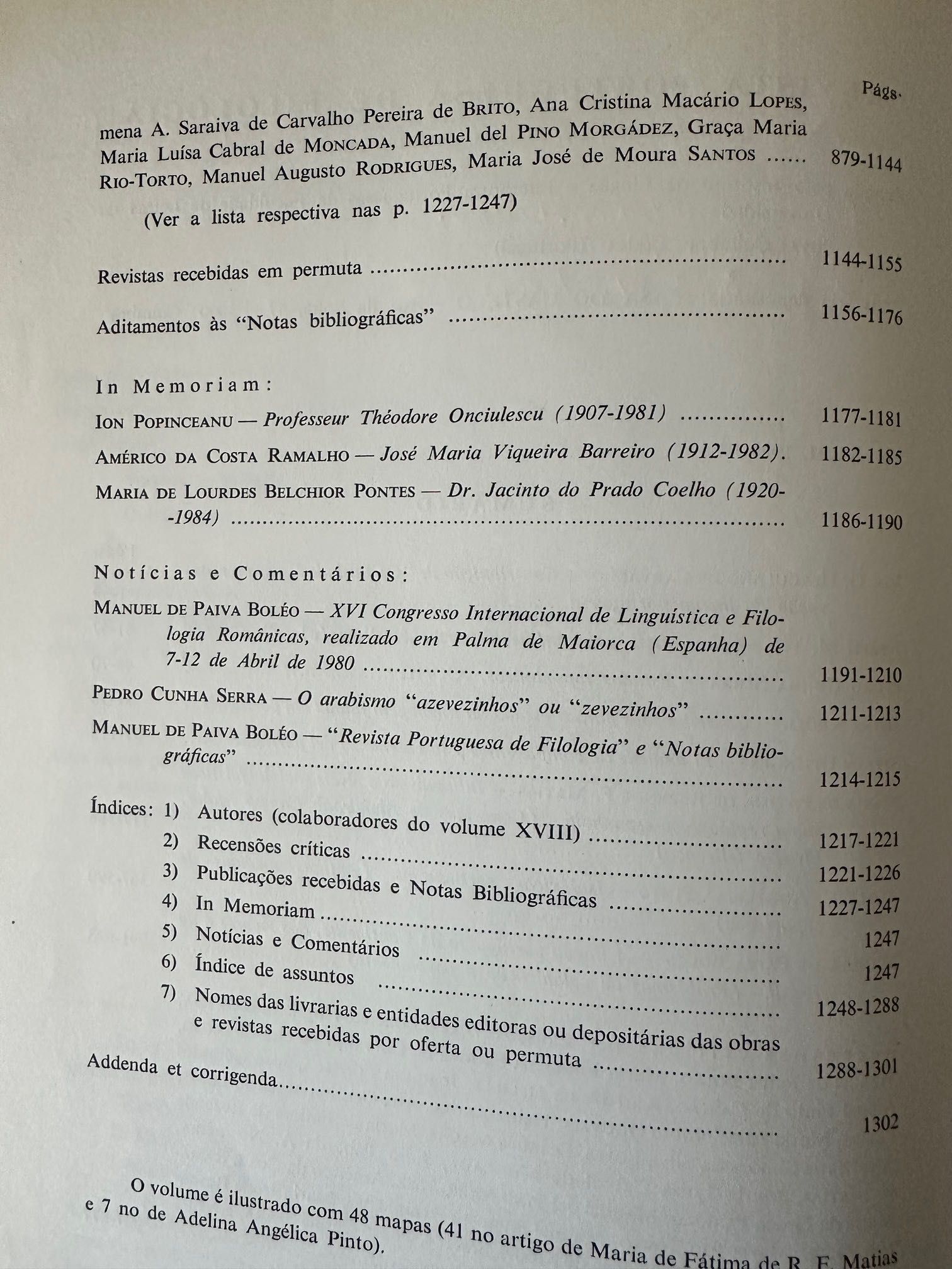 Revista Portuguesa de Filologia - 1980/1986 - Volume XVIII