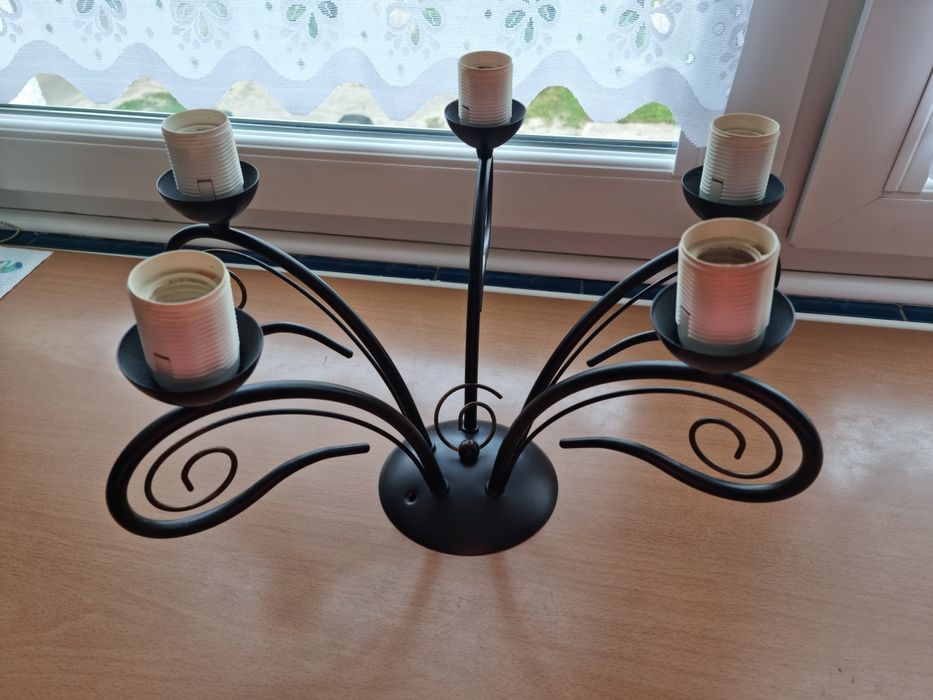 Żyrandol pięcioramienny, lampa sufitowa, Alfa Capri, vintage, 5x60W