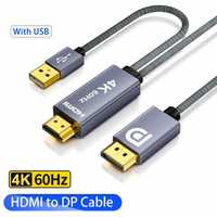Кабель HDMI DisplayPort DP 4k 60hz 2k 144hz 1080P 240hz 165hz