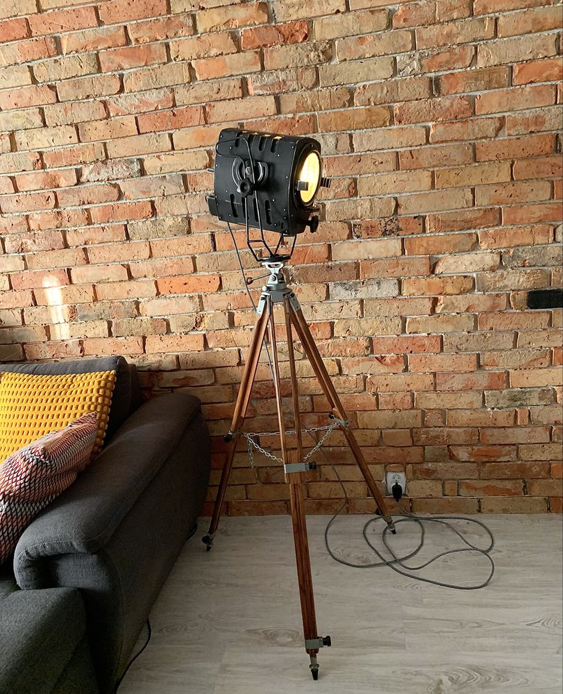 Lampa podlogowa stojąca loft vintage industrial Prl lata 70