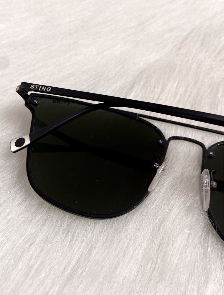 Nowe oryginalne czarne okulary przeciwsłoneczne Sting
