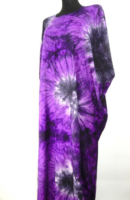 Długa sukienka plażowa maxi fioletowa oversize 38 40 M L