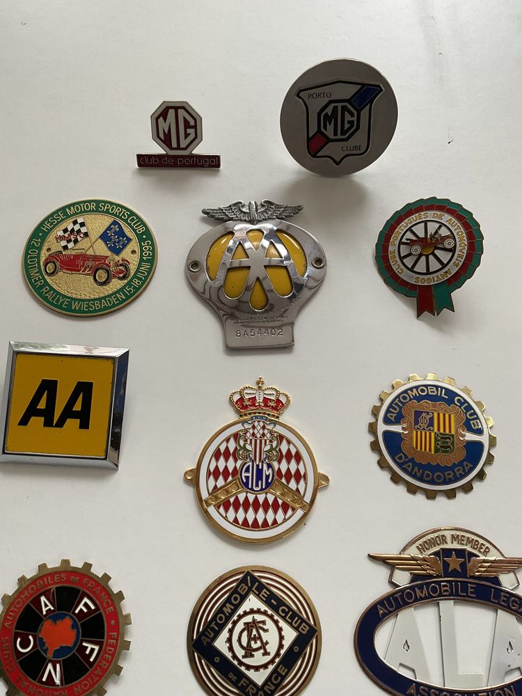 Placas badges clássicos rally automobilia