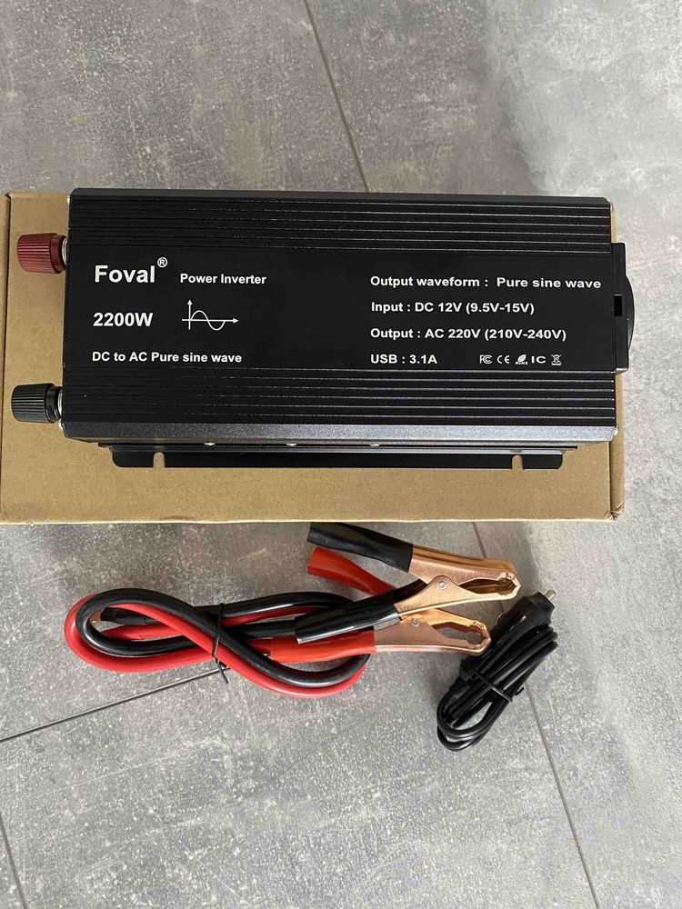 Инвентор FOVAL 2200W, перетворювач напруги 12V-220V - Чиста синусоїда