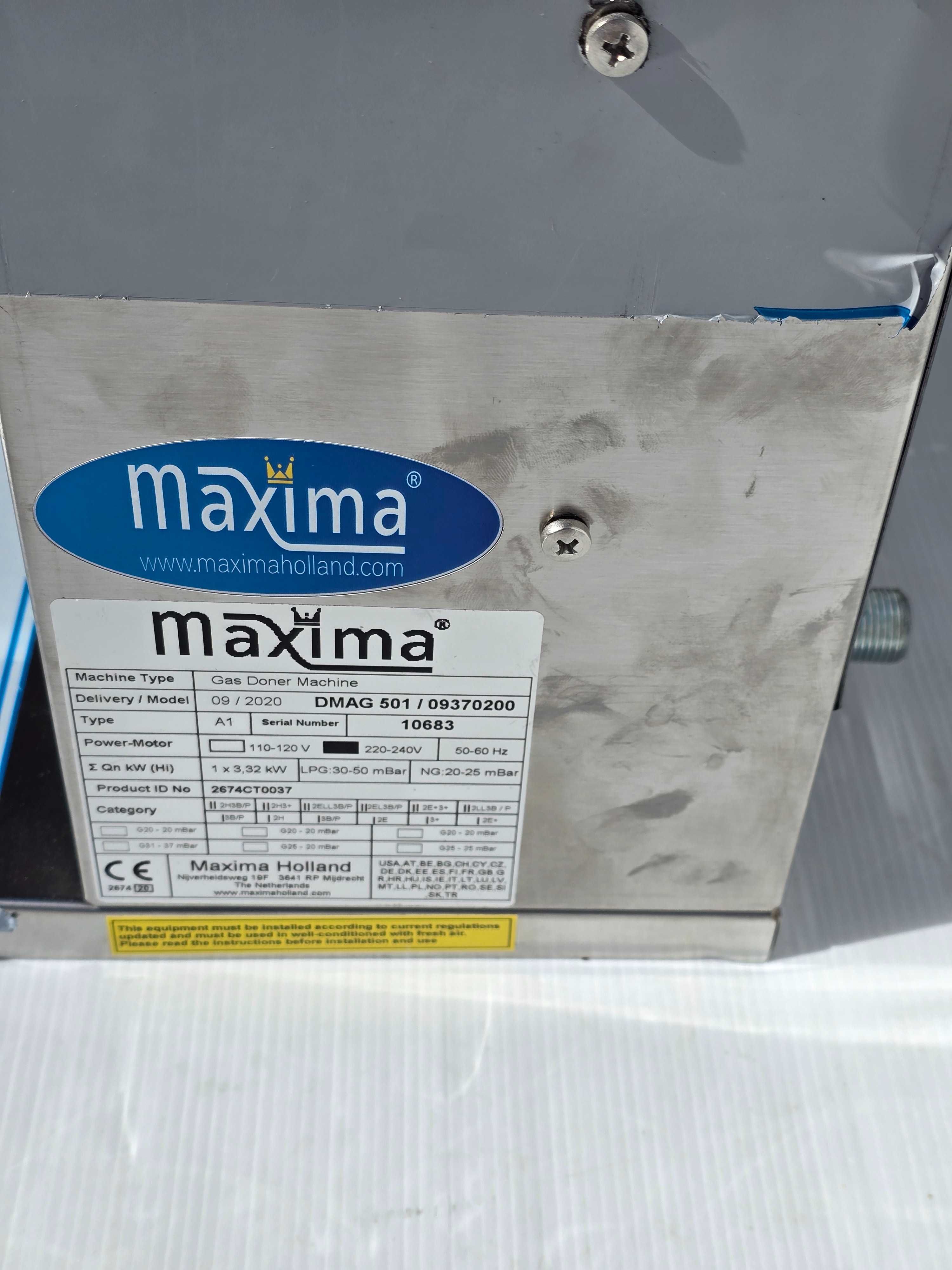 Kebab Grill Gazowy Gyros 1 Palnik Manualny do 10 kg Mięsa MAXIMA